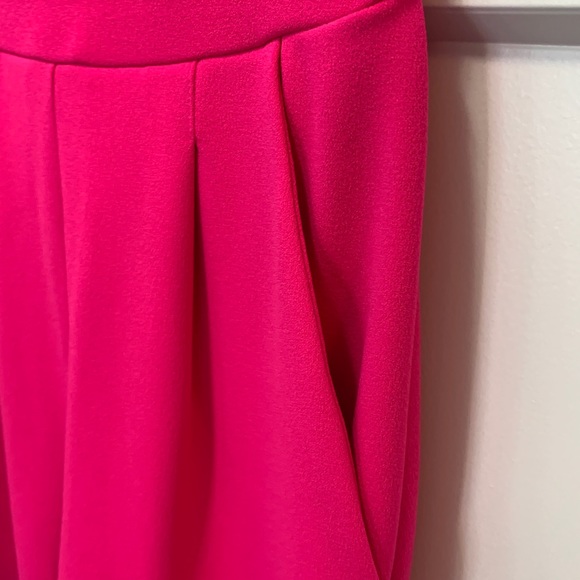 Express hot pink sweetheart strapless jumpsuit - Picture 7 of 8